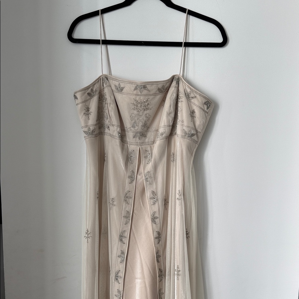 Elegant Cream Embroidered Dress